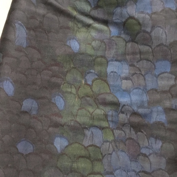 Jijil Italian Brand Jacquard Peacock / Scales Green and Blue Fitted Dress XS fit - Picture 3 of 12